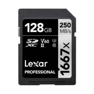 Cartão Memória Lexar SDXC 128 GB 250 MB/s Professional 1667X V60