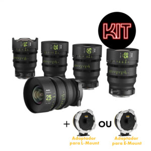Kit de Lentes NiSi ATHENA Prime Full-Frame PL Mount – 14 mm T2.4, 25 mm T1.9, 35 mm T1.9, 50 mm T1.9 e 85 mm T1.9 + Adaptador para Sony E-Mount ou L-Mount