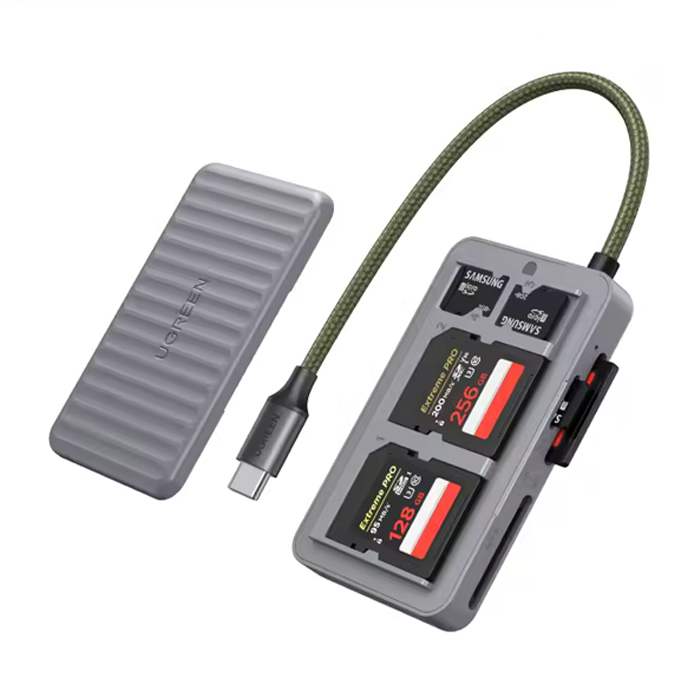 Leitor e Porta-Cartões UGREEN USB-C – SD, TF e MicroSD  - COD:LND