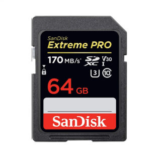 Cartão SD SanDisk 64GB Extreme PRO SDXC UHS-I – C10, U3, V30, 4K UHDSDSDXXY-064G-GN4IN 170Mbs