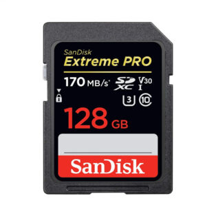 Cartão SD  SanDisk 128 GB Extreme PRO SDXC UHS-I – C10, U3, V30, 4K UHD, cartão SD – SDSDXXY-128G-GN4IN 170MB