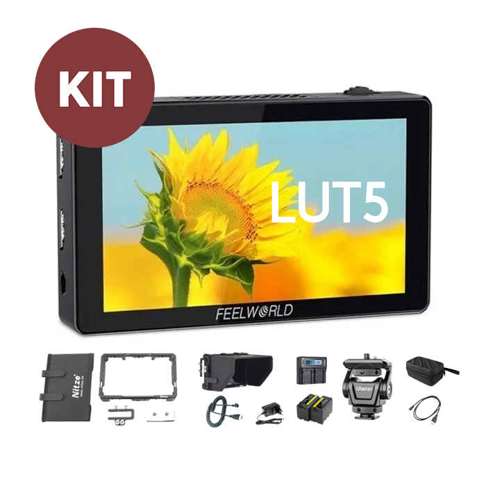 Monitor Feelworld lut5 5.5 Polegada 3000 lêndeas (KIT)