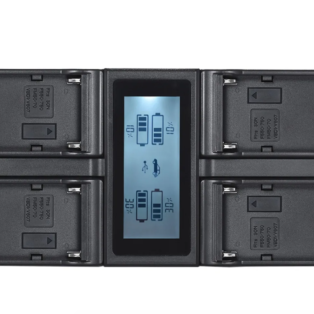 Carregador Quadruplo Display Lcd Bateria Np-f970 / 960 / 570 +