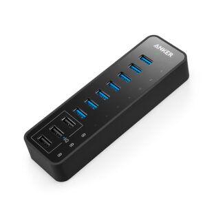 Anker Hub com 10 portas sendo 7 USB 3.0 e 3 PowerIQ