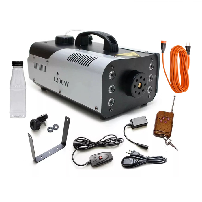 Máquina Fumaça 1200w Iluminação Rgb Controle Sem Fio + Liquído para Máquina de Fumaça VOLT 500ml