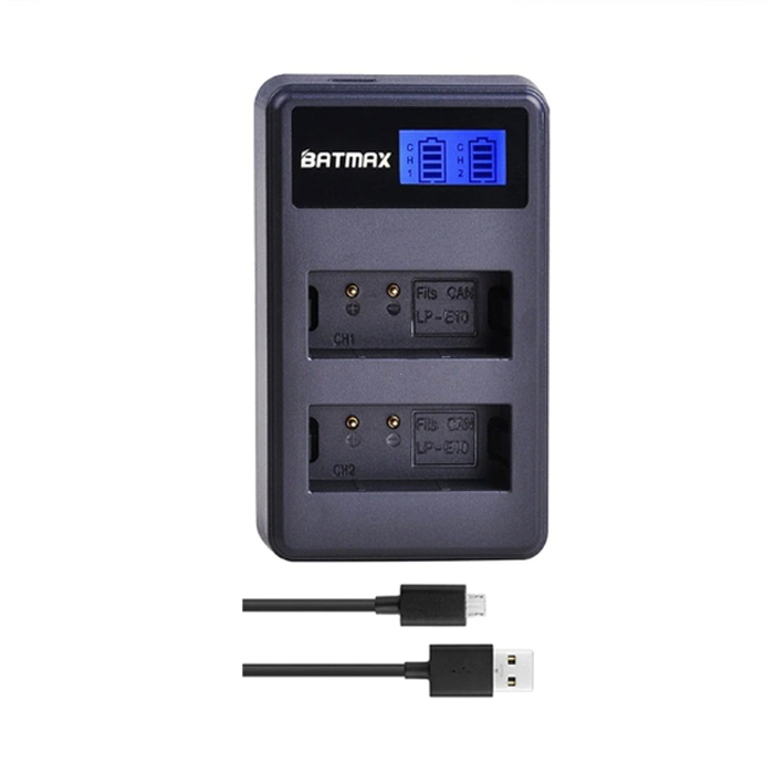 Carregador de Bateria Lp-E10 Batmax
