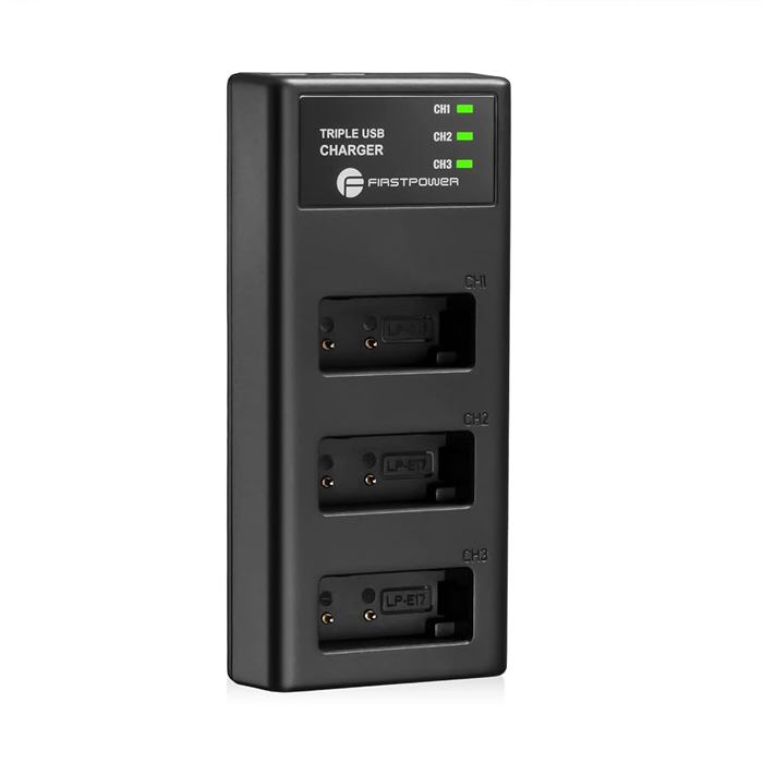 Carregador de Bateria FirstPower Triplo LC-E17