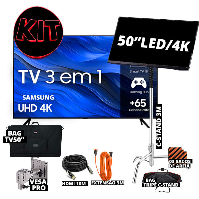 TV 50” – Samsung Smart – LED  4K – UHD –  50CU7700 – (KIT INTERMEDIARIUM)