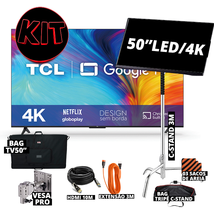 TV 50”- TCL Smart – LED  4K – UHD – 50P635 – (KIT INTERMEDIARIUM)