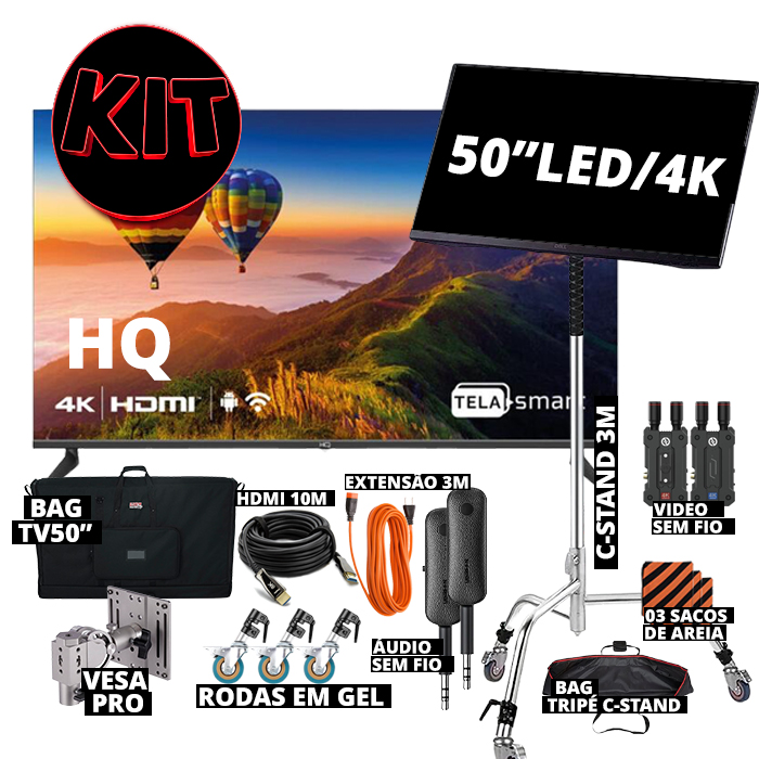 TV 50” – HQ Smart –  LED  4K – UHD – HQS50NK – (KIT MAXIMUM)