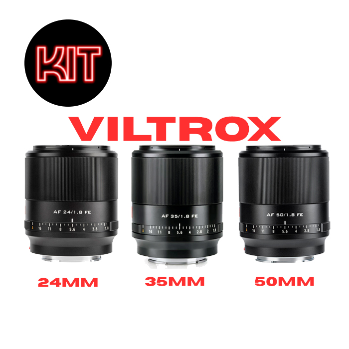 Lentes Viltrox Kit 24mm, 35mm e 50mm F/1.8 Para Sony E-Mount FE (Full-Frame) (KIT)