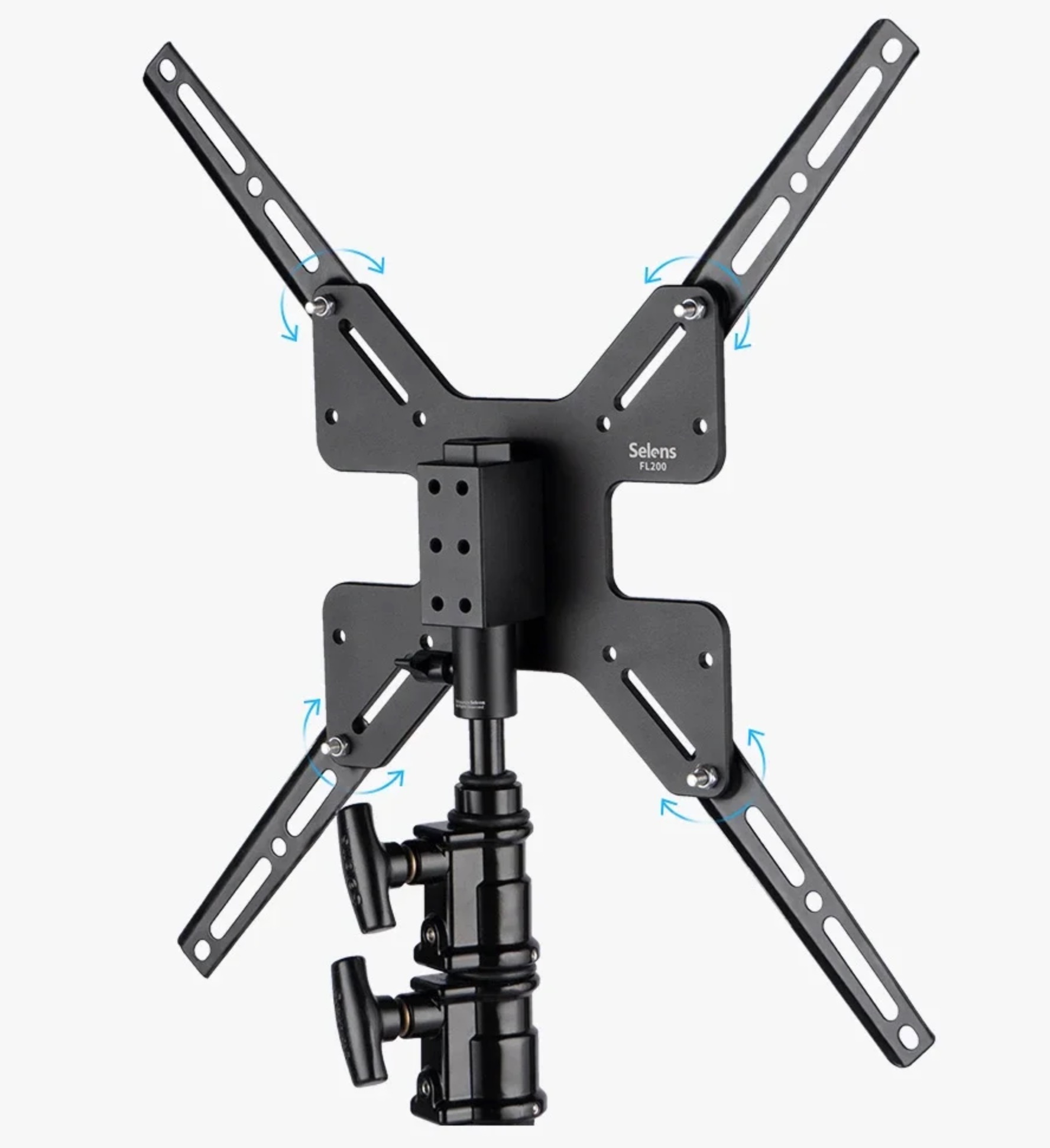 Suporte de Monitor e TV Selens + Alongador aranha para Tripé de Estúdio (200×200 up para 400×400)