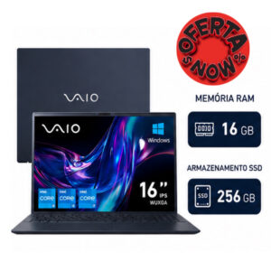 Notebook VAIO FE16 Intel Core i5-1334U 13ª Geração Windows 16GB RAM 256GB SSD Wi‑Fi 6 Tela 16” IPS WUXGA Antirreflexo — Cinza Grafite — Permite upgrade de memória RAM e SSD