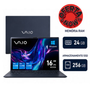 Notebook VAIO FE16 Intel Core i5-1334U 13ª Geração Windows 24GB RAM 256GB SSD Wi‑Fi 6 Tela 16” IPS WUXGA Antirreflexo — Cinza Grafite — Permite upgrade de memória RAM e SSD