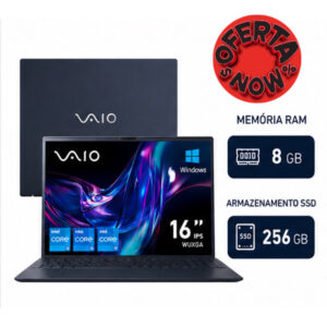 Notebook VAIO FE16 Intel Core i5-1334U 13ª Geração Windows 8GB RAM 256GB SSD Wi‑Fi 6 Tela 16” IPS WUXGA Antirreflexo — Cinza Grafite — Permite upgrade de memória RAM e SSD