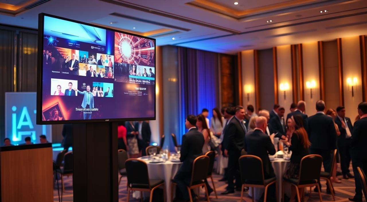 TV profissional para eventos corporativos e feiras de negócios