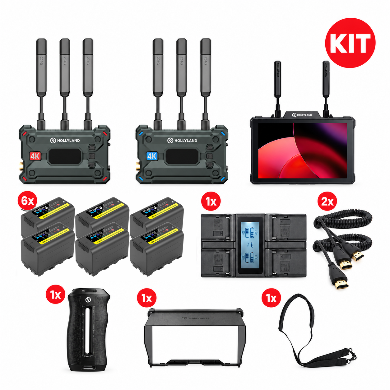 Sistema de Transmissão de Vídeo – Hollyland Pyro S + Pyro 7 – 4K – HDMI/SDI – Wireless – 400m – Kit